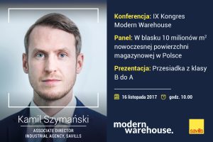 Kamil Szymański prelegentem na Kongresie Modern Warehouse w Warszawie