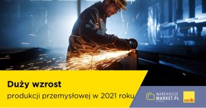 Duży wzrost produkcji przemysłowej w 2021 roku