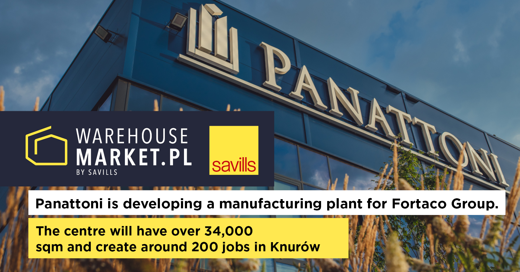 Panattoni is developing a manufacturing plant for Fortaco Group. The centre will have over 34,000 sqm in Knurów.